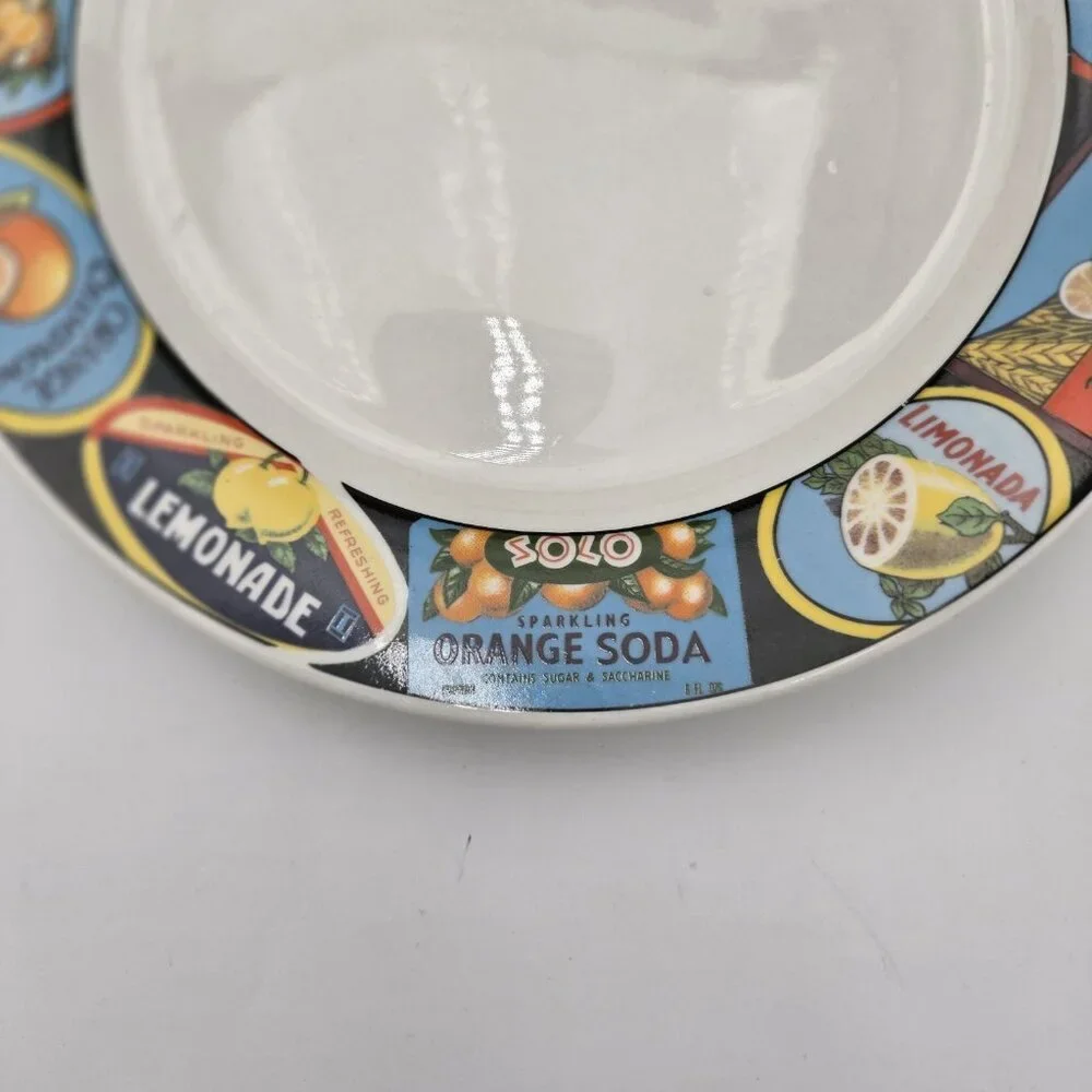 6 Oneida Majesticware Stoneware Citrus‎ Labels Dinner Plates Fruit 10.5 Lemonade